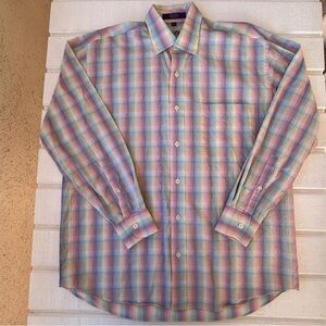 Alan Flusser Men’s Button‎ Down Shirt Rainbow Size Medium